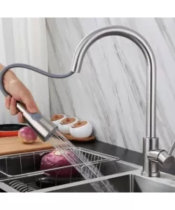 Baterie Bucatarie cu Dus Extractibil Korman Technik, Inox SUS304, Satinat, CF017