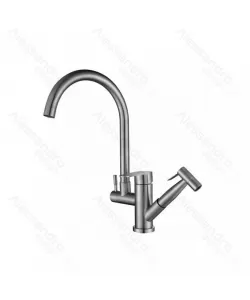 Baterie Bucatarie cu Dus Extractibil Korman Technik, Inox SUS304, Satinat, CF034