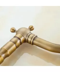 Baterie Bucatarie cu Gat Lebada, Alama Sanitara, Auriu Antichizat, OD/2047