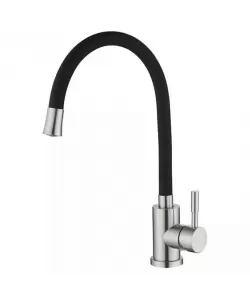 Baterie de Bucatarie cu Pipa Flexibila, Inox SUS304, Satinat, CF025B