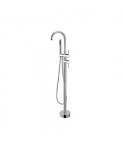 Baterie de Podea cu Cadru Rotund, Alama Sanitara, Crom, CF2032