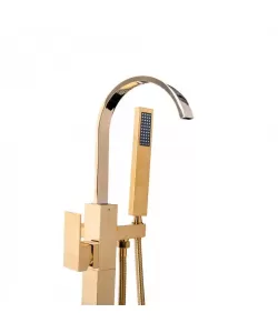 Baterie de Podea cu Para si Furtun, Alama Sanitara, Auriu, CF2037