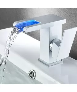 Baterie Lavoar, Alba, Lumina RGB, Schimbare de culoare in functie de temperatura apei, OD3011