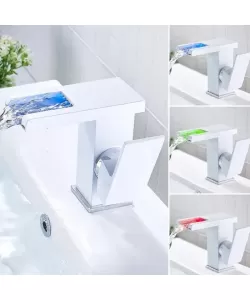 Baterie Lavoar, Alba, Lumina RGB, Schimbare de culoare in functie de temperatura apei, OD3011