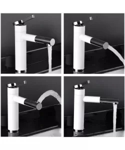 Baterie Lavoar cu Dus Extractabil, Alama Sanitara, Alb, WZX/2021 -RESIGILAT-