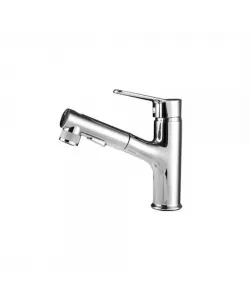 Baterie Lavoar cu Dus Extractibil, Alama Sanitara, Crom, 9337