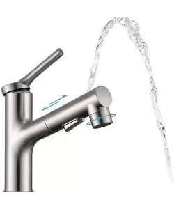 Baterie Lavoar cu Dus Extractibil, Alama Sanitara, Crom, 9337