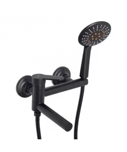 Baterie cu Para si Furtun, Alama Sanitara, Negru, OD/2064