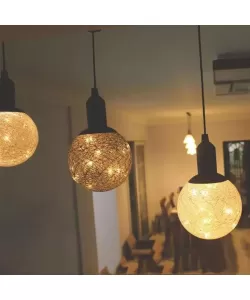 Bec LED din Ata de Bumbac, 3*AAA Baterii, Carlig pentru Prindere, Negru si Alb