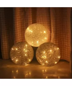 Bec LED din Ata de Bumbac, 3*AAA Baterii, Carlig pentru Prindere, Negru si Alb