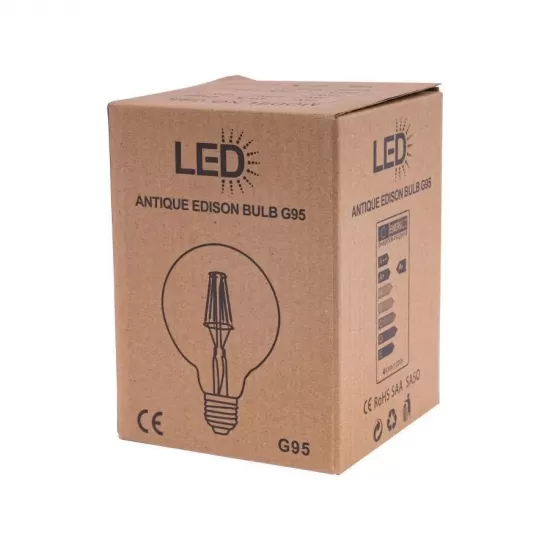 Bec LED G95, E27, 6W, 2700K Bec LED G95, E27, 6W, 2700K
