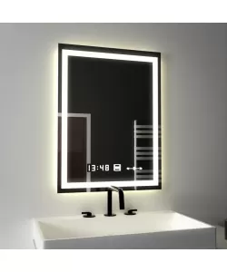 Oglinda LED Senzor Venero, cu functie Dezaburire si Ceas 45x60cm, colectia Marcello Funghi