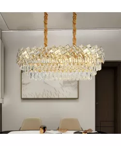 Candelabru Abir, 8*E27, Auriu, Metal si Cristal Candelabru Abir, 8*E27, Auriu, Metal si Cristal