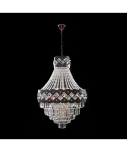 Candelabru Adelin, 15*E27, Diametru 60cm, Maro, Metal si Cristal Candelabru Adelin, 15*E27, Diametru 60cm, Maro, Metal si Cristal