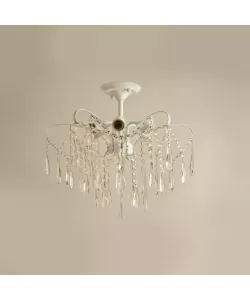 Candelabru Akihiro 6*E27, Alb, Metal si Cristal Candelabru Akihiro 6*E27, Alb, Metal si Cristal