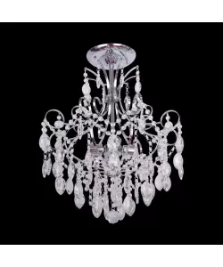 Candelabru Alan, 4*E27, Crom, Metal si Sticla