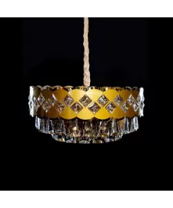 Candelabru Alexandru, 15*E14, Auriu, Metal si Cristal