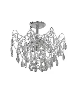 Candelabru Amunetis, Cristal si Metal, 4*E27, Crom