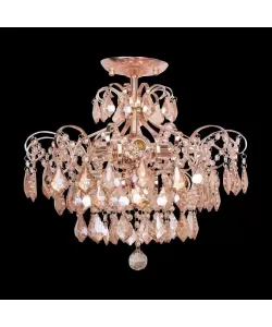 Candelabru Amza, 3*E27, Auriu, Metal si Cristal