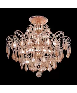 Candelabru Amza, 3*E27, Auriu, Metal si Cristal