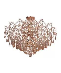 Candelabru Amza, 9*E27, Auriu, Metal si Cristal