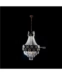 Candelabru Andrei, 12*E27, Negru, Metal si Cristal