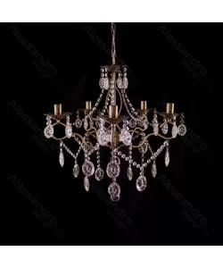 Candelabru Andrei, 5*E14, Auriu, Metal si Cristal