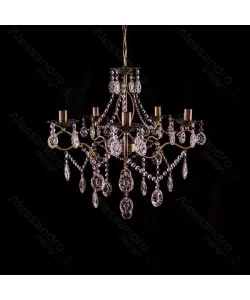 Candelabru Andrei, 5*E14, Auriu, Metal si Cristal