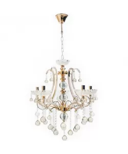 Candelabru Ari, 5*E14, Auriu, Metal si Crystal