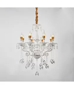 Candelabru Bruhier 8x E14 Alb Auriu