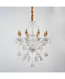 Candelabru Bruhier 8x E14 Alb Auriu