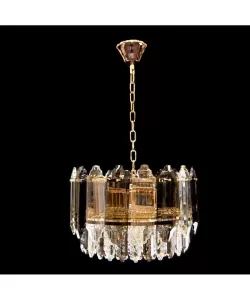 Candelabru Callahan, 6*E27, Auriu, Metal si Cristal