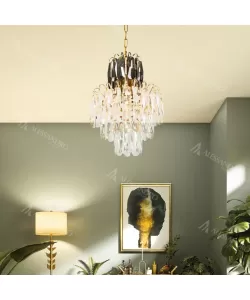 Candelabru Caneis, 4* E14, Metal si Cristal, Auriu, IP.20