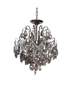 Candelabru Casi, 9*E14, Negru, Metal si Cristal