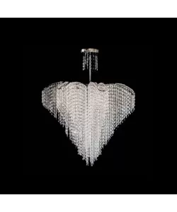 Candelabru Cristal Adan, 8*E27, Argintiu, Metal si Cristal