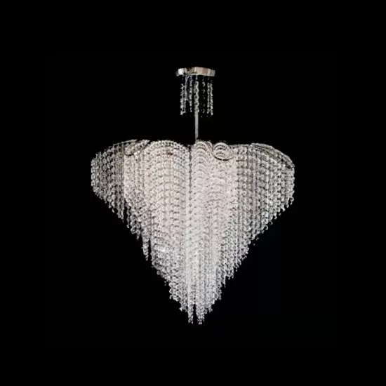 Candelabru Cristal Adan, 8*E27, Argintiu, Metal si Cristal Candelabru Cristal Adan, 8*E27, Argintiu, Metal si Cristal