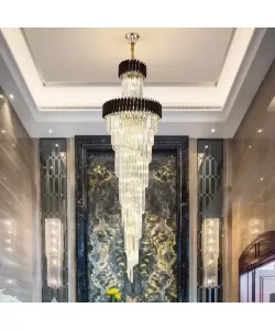 Candelabru Cristal Aden 19x E14 Auriu Negru