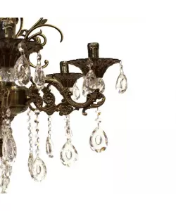Candelabru Cristal Adler, 6*E14, Alama Antichizata, Metal si Cristal