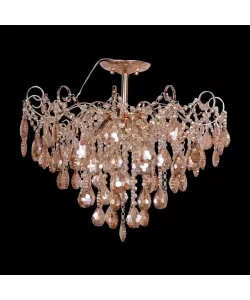 Candelabru Cristal Amunetis, 6*E27, Auriu, Metal si Cristal