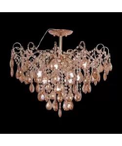 Candelabru Cristal Amunetis, 6*E27, Auriu, Metal si Cristal