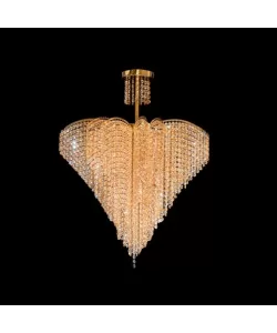 Candelabru Cristal Ander, 8*E27, Auriu, Metal si Cristal