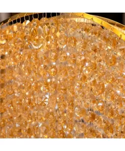 Candelabru Cristal Ander, 8*E27, Auriu, Metal si Cristal