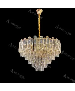 Candelabru Cristal Bamsi 10x E27 Diametru 60cm Auriu