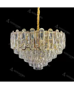 Candelabru Cristal Bamsi 10x E27 Diametru 60cm Auriu