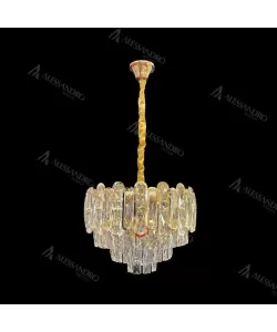 Candelabru Cristal Batur 5x E27 Diametru 40cm Auriu