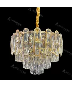 Candelabru Cristal Batur 5x E27 Diametru 40cm Auriu