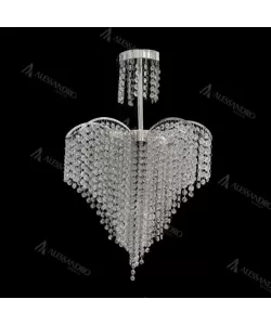 Candelabru Cristal Baylor 4x E27 Diametru 44cm Argintiu