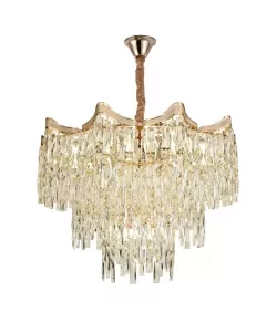 Candelabru Cristal Bennett 10x E27 Auriu