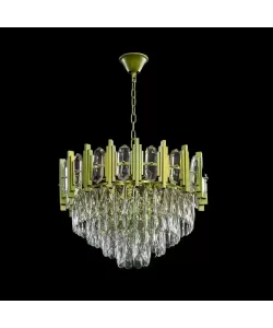 Candelabru Cristal Bodie 9x E27 Diametru 50cm Auriu