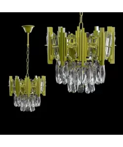 Candelabru Cristal Braden 3x E27 Diametru 30cm Auriu